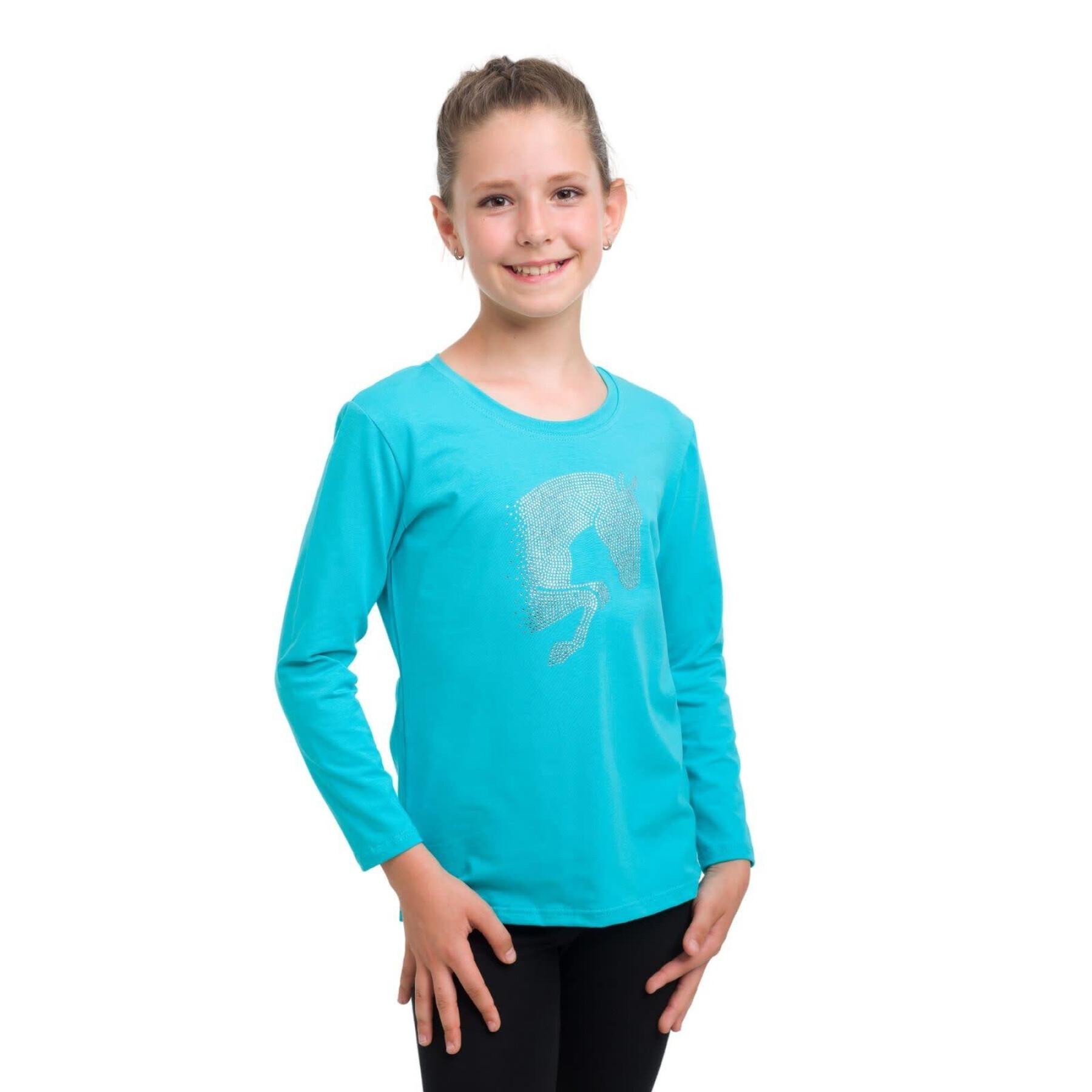 T-Shirt mit langen Ärmeln aus Baumwolle, Mädchen Cavalliera Jumping Star