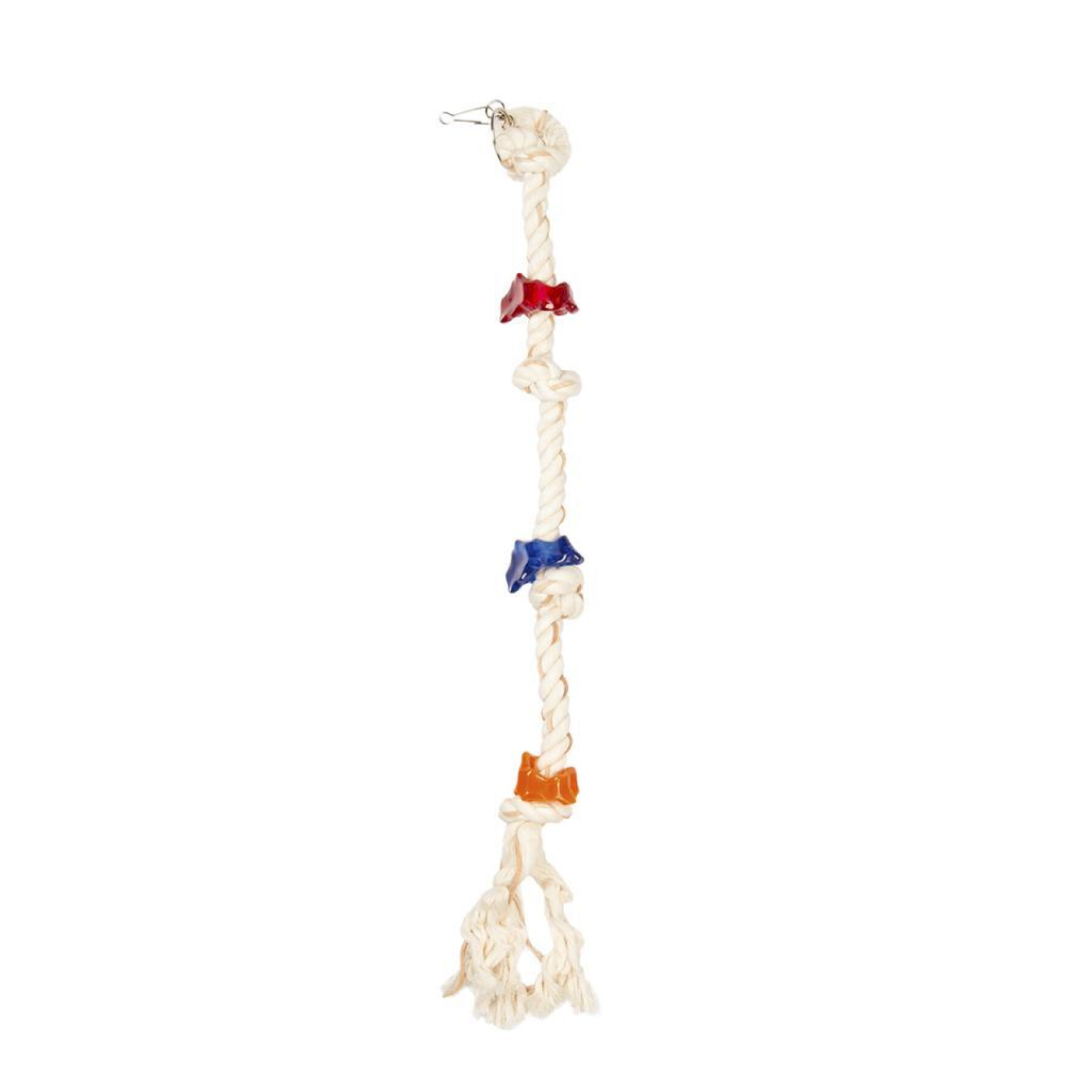 Vogelspielzeug aus Seil mit 6 Knoten und Acryl Duvoplus