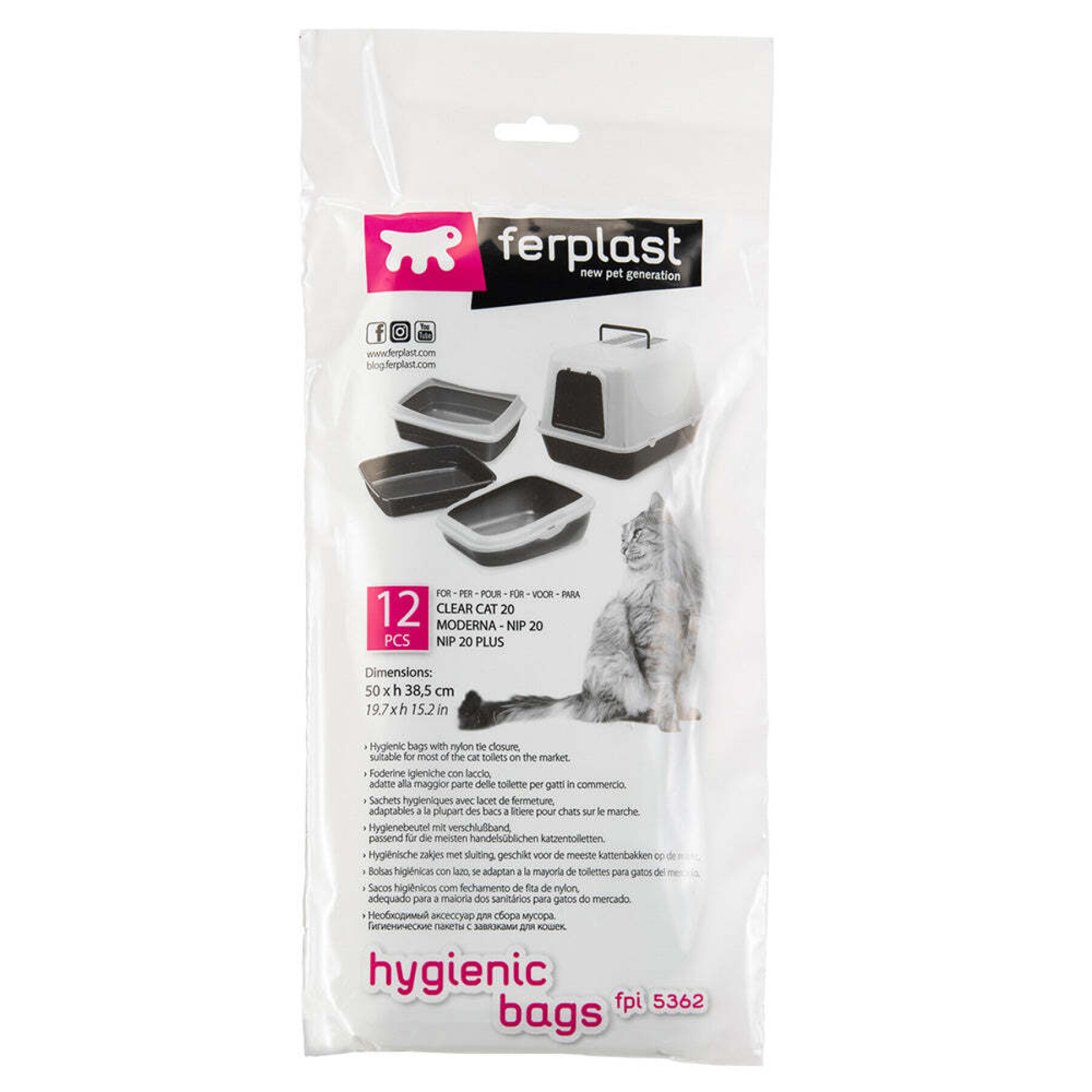 Hygienische Tasche für Katzentoiletten Ferplast FPI 5362 (x12)