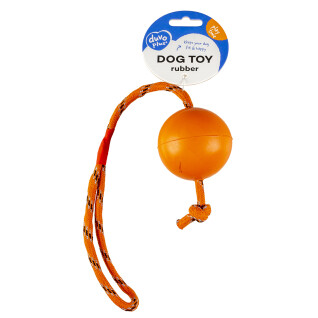 Hundeball aus Gummi mit Seil Duvoplus