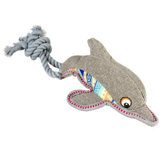 Plüschspielzeug für Hunde Delphin mit Seil Duvoplus Canva