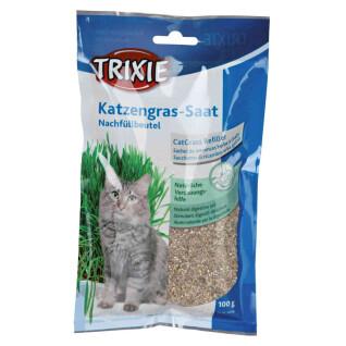 12er-Pack Katzenleckerlis Beutel mit Grassamen Trixie